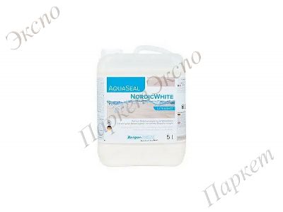 Лак для паркета Aqua-Seal Nordic White, Однокомпонентный, быстросохнущий паркетный лак с эффектом выбеливания древесины.