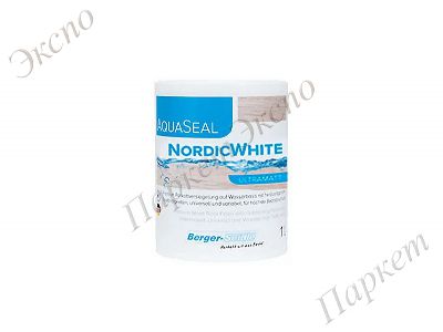 Лак для паркета Aqua-Seal Nordic White, Однокомпонентный, быстросохнущий паркетный лак с эффектом выбеливания древесины.